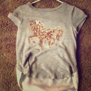 Gray unicorn shirt